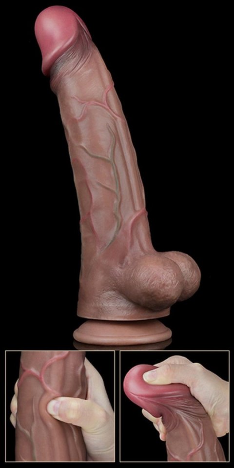 11.5'' Dual Layered Platinum Silicone Cock Lovetoy