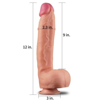 12"" Dual Layered Platinum Silicone Cock Lovetoy