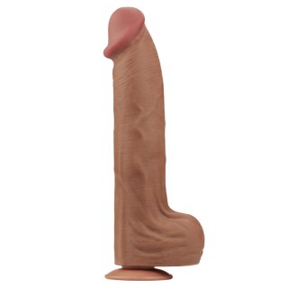 14'' King Sized Sliding Skin Dual Layer Dong Brown Lovetoy