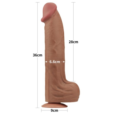 14'' King Sized Sliding Skin Dual Layer Dong Brown Lovetoy