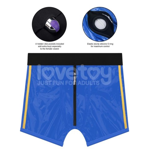 Chic Strap-On shorts (28 - 31 inch waist) Blue Lovetoy