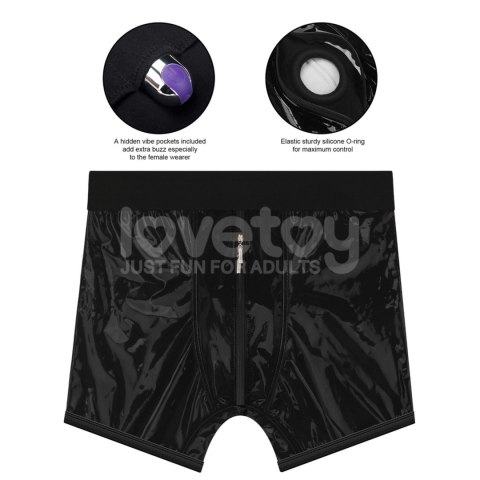 Chic Strap-On shorts (32 - 35 inch waist) Black Lovetoy