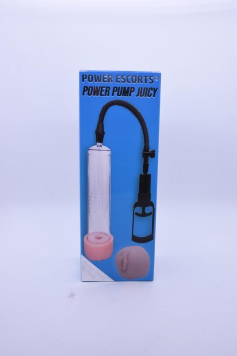 Power Escorts -Power Pump Juicy - Penis Pump - With Improved Exchangeable Pussy - Black/Transparant Power Escorts