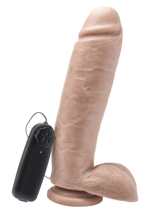 Dildo 10 in. w/ Balls Vibrator Light skin tone ToyJoy