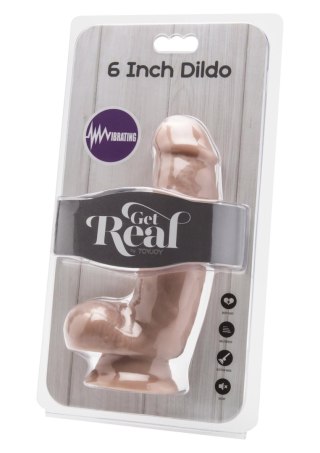 Dildo 6in. with Balls Vibrator Light skin tone ToyJoy