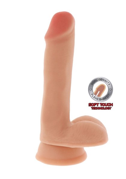 Dual Density Dildo 6 in. Balls Light skin tone ToyJoy