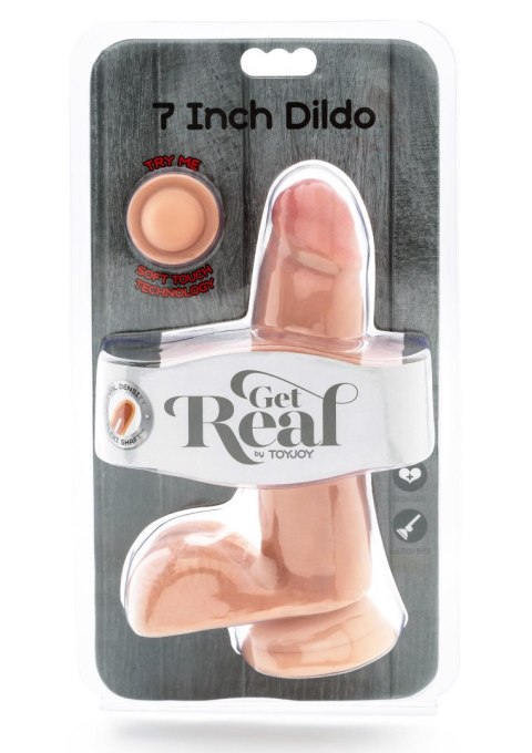 Dual Density Dildo 7inch Balls Light skin tone ToyJoy