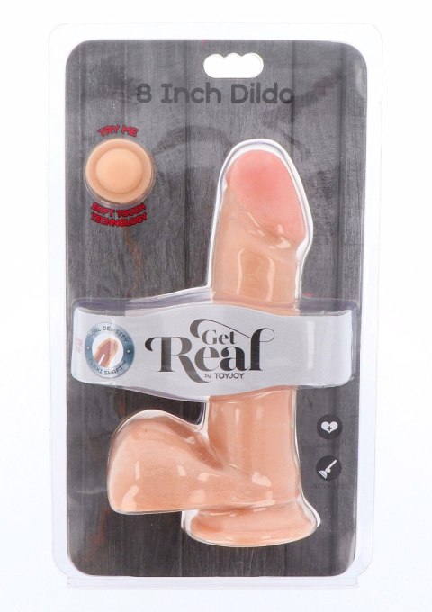 Dual Density Dildo 8inch Balls Light skin tone ToyJoy