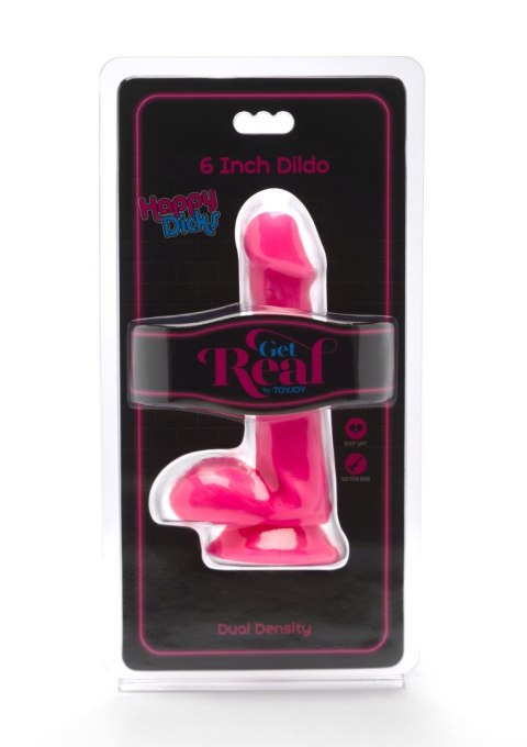 Happy Dicks Dildo 6 inch Balls Pink ToyJoy