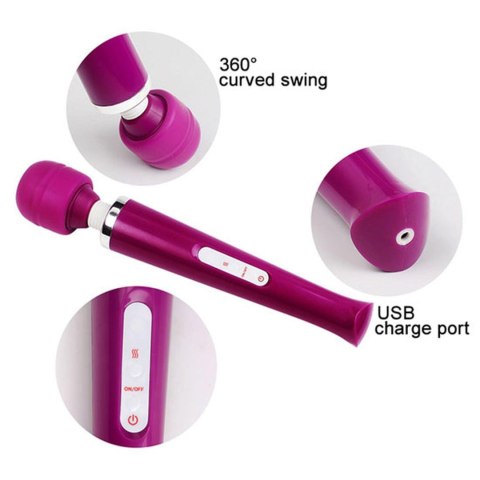 Stymulator-Magic Massager Wand USB Pink 10 Function B - Series Magic