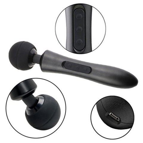 Stymulator-Massager Ultra Powerful -Big USB Black 20 Function B - Series Magic