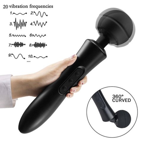 Stymulator-Massager Ultra Powerful -Big USB Black 20 Function B - Series Magic