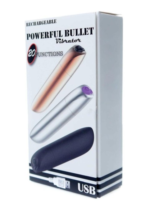 Stymulator-Rechargeable Powerful Bullet Vibrator USB 20 Functions - Matt Black B - Series Magic