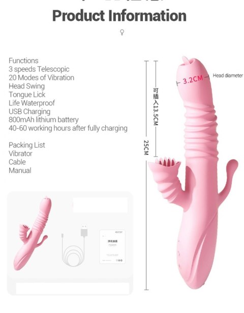 Wibrator-Ada USB -Pink B - Series Lyla