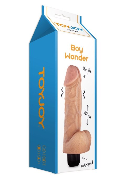 Boy Wonder Vibrating 20cm Dong Light skin tone ToyJoy