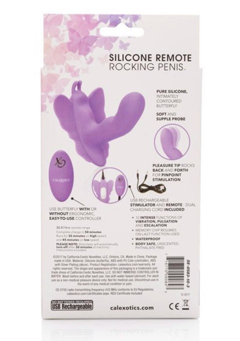 Butterfly Remote Rocking Penis Purple Calexotics