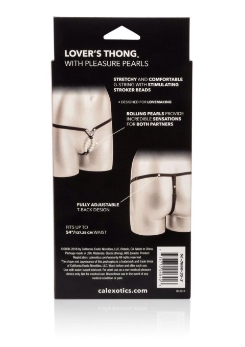 Lover Thong w/ Pleasure Pearls Black Calexotics