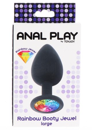 Rainbow Booty Jewel Large Black ToyJoy