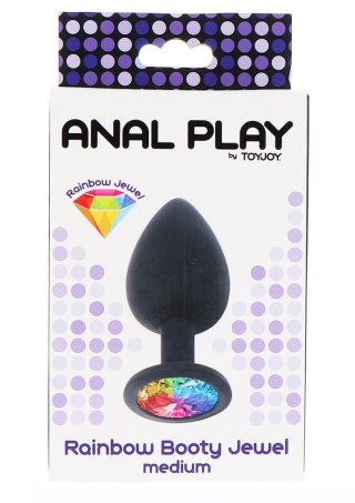 Rainbow Booty Jewel Medium Black ToyJoy