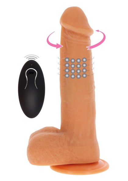 Rotating Beads Vibrating Dildo Light skin tone ToyJoy