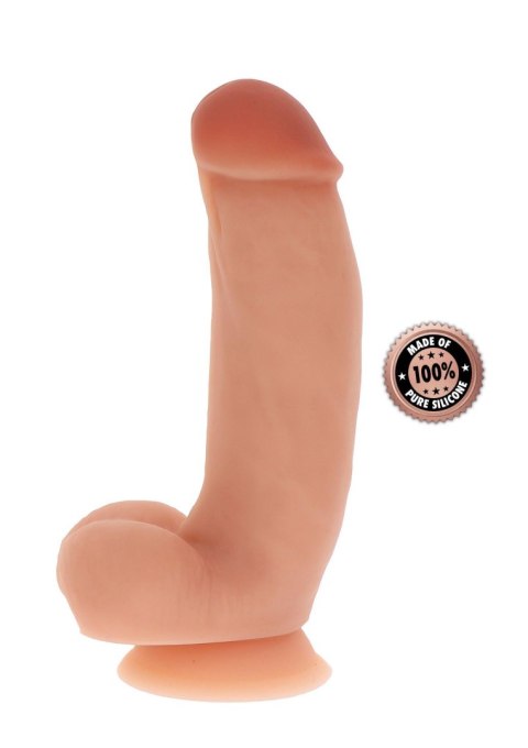 Silicone Dildo 7 inch w Balls Light skin tone ToyJoy