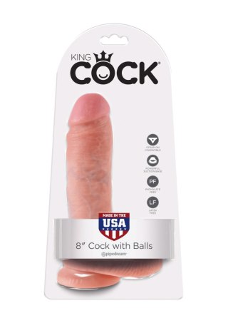 Cock 8 Inch With Balls Light skin tone Pipedream