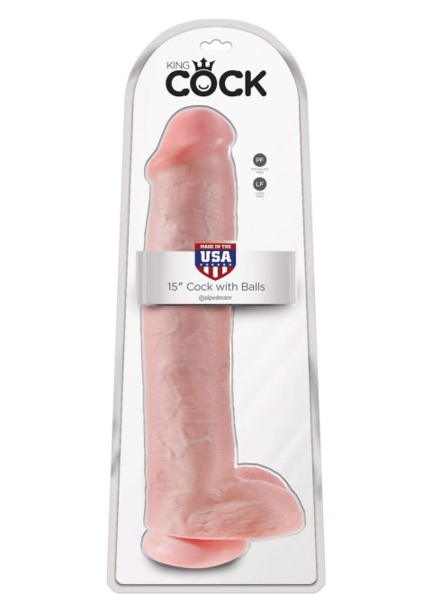 King Cock 15Inch With Balls Light skin tone Pipedream