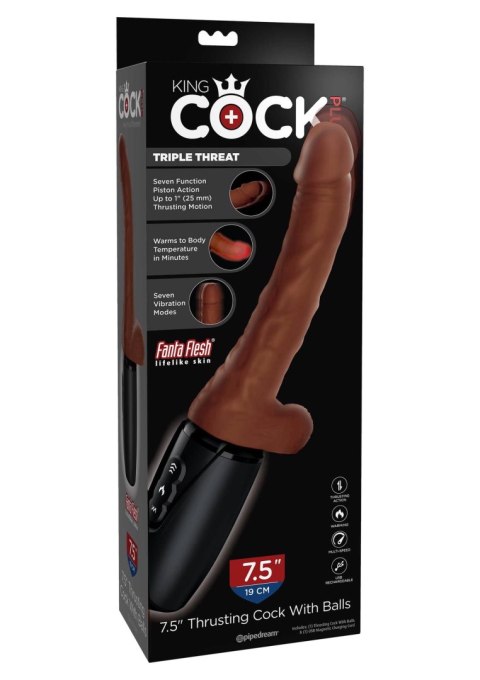 King Cock Plus Triple Threat Brown skin tone Pipedream