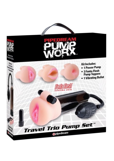 Travel Trio Pump Set Light skin tone Pipedream