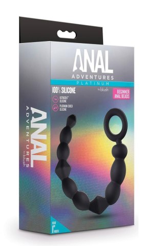 ANAL ADVENTURES PLATINUM SILICONE BEGINNER ANAL BEADS BLACK Blush