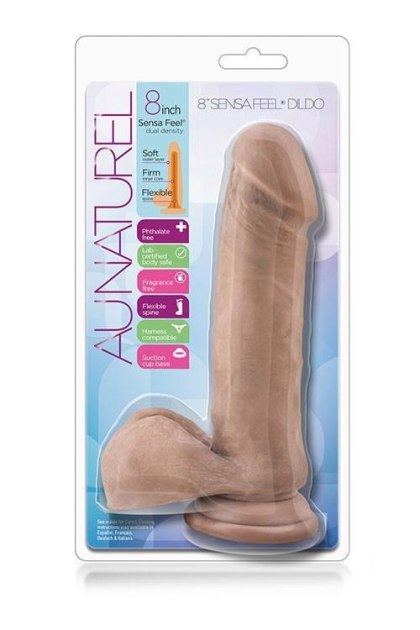 AU NATUREL 8INCH SENSA FEEL DILDO LATIN Blush