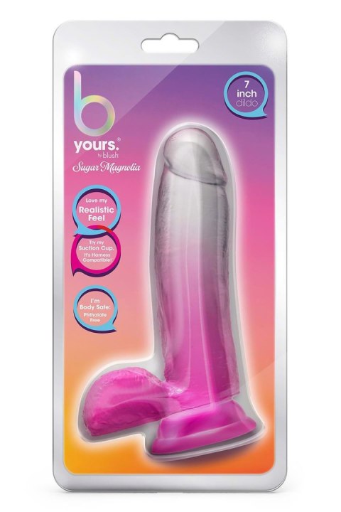 B YOURS SUGAR MAGNOLIA 7 INCH DILDO FUCHSIA Blush