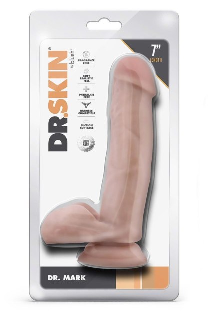 DR. SKIN DR. MARK 7 INCH DILDO WITH BALLS BEIGE Blush