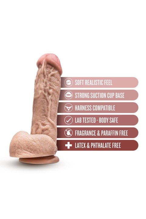 DR. SKIN MR. D 8.5 INCH DILDO WITH BALLS BEIGE Blush