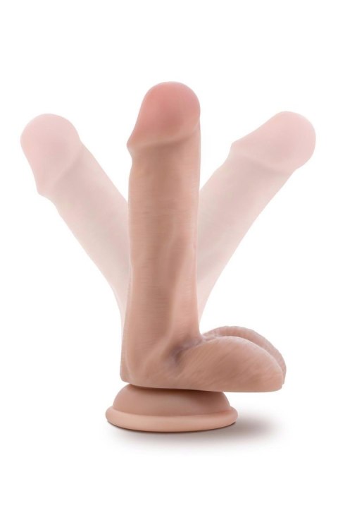 DR. SKIN PLUS 6 INCH POSABLE DILDO WITH BALLS VANILLA Blush