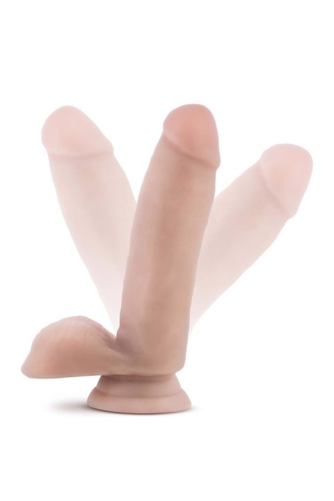 DR. SKIN PLUS 7 INCH POSABLE DILDO WITH BALLS VANILLA Blush