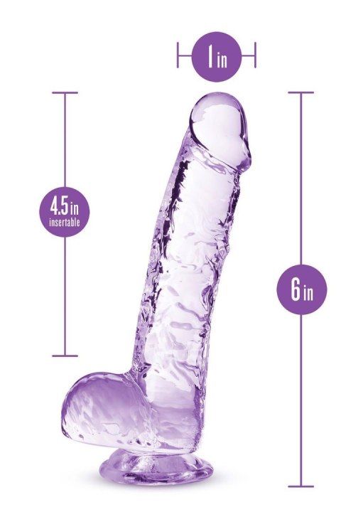 NATURALLY YOURS  6" CRYSTALLINE DILDO  AMETHYST Blush