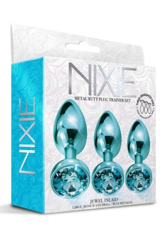 NIXIE METAL BUTT PLUGÂ TRAINERÂ SET, BLUE METALLIC Global Novelties