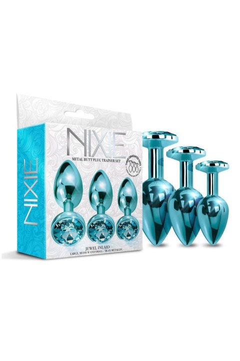 NIXIE METAL BUTT PLUGÂ TRAINERÂ SET, BLUE METALLIC Global Novelties