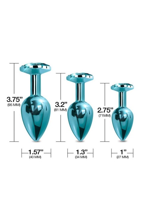 NIXIE METAL BUTT PLUGÂ TRAINERÂ SET, BLUE METALLIC Global Novelties