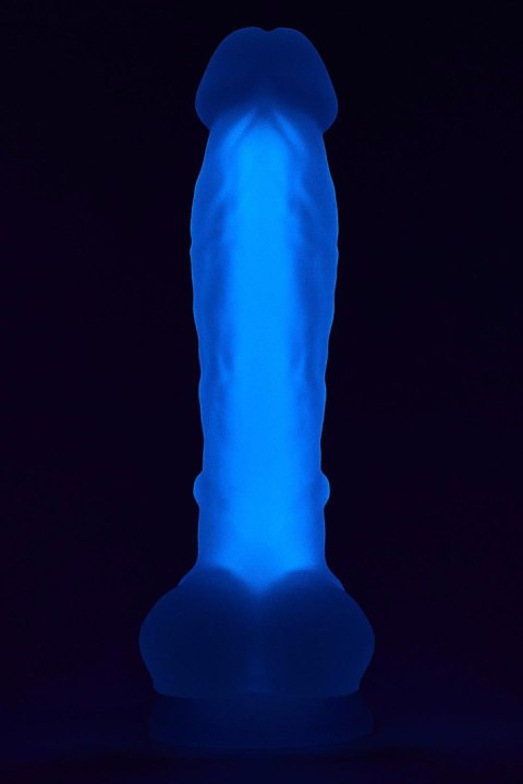 RADIANT SOFT SILICONE GLOW IN THE DARK DILDO MEDIUM PURPLE Dream Toys