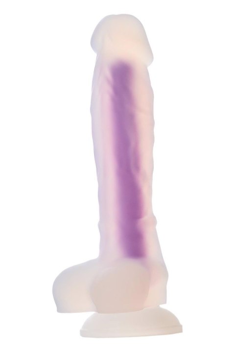 RADIANT SOFT SILICONE GLOW IN THE DARK DILDO MEDIUM PURPLE Dream Toys