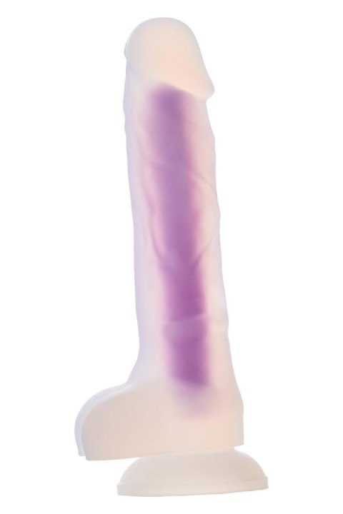 RADIANT SOFT SILICONE GLOW IN THE DARK DILDO MEDIUM PURPLE Dream Toys