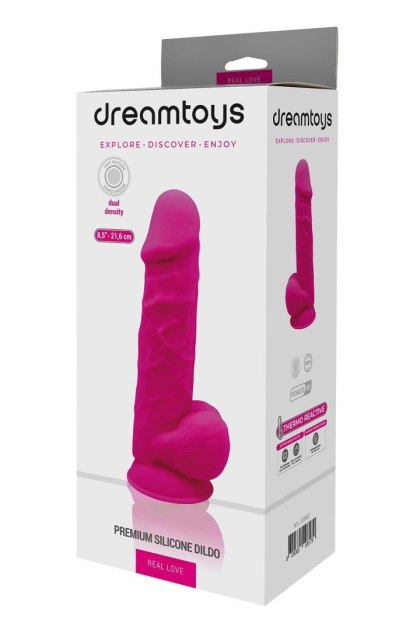 REAL LOVE DILDO WITH BALLS 8.5INCH FUCHSIA Dream Toys