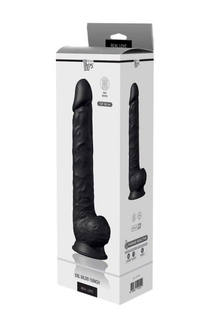 REAL LOVE DUAL DENSITY XXL DILDO 15INCH Black Dream Toys