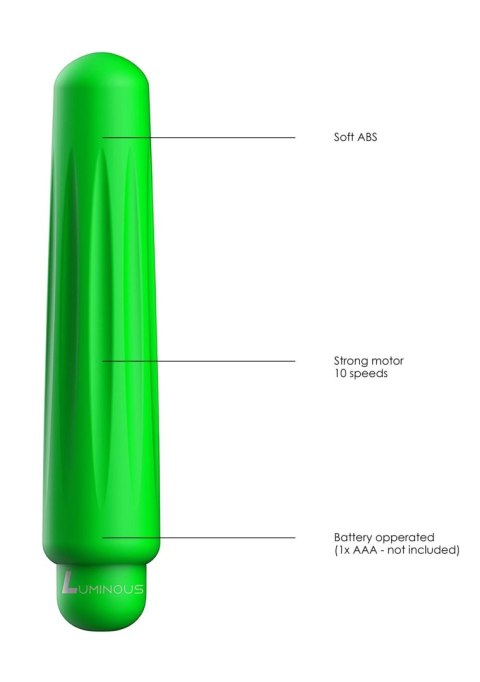 Delia - ABS Bullet With Sleeve - 10-Speeds - Green Luminous