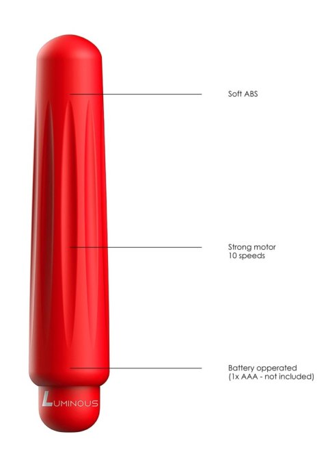 Delia - ABS Bullet With Sleeve - 10-Speeds - Red Luminous