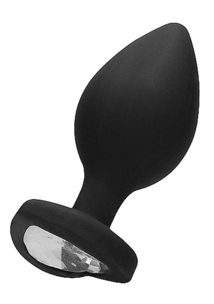 Diamond Heart Butt Plug - Extra Large - Black Ouch!