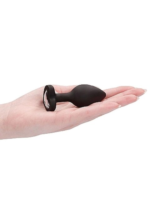 Diamond Heart Butt Plug - Regular - Black Ouch!