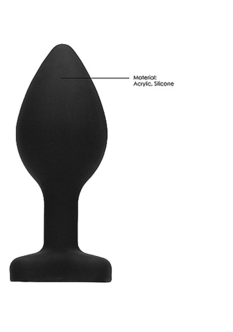 Diamond Heart Butt Plug - Regular - Black Ouch!